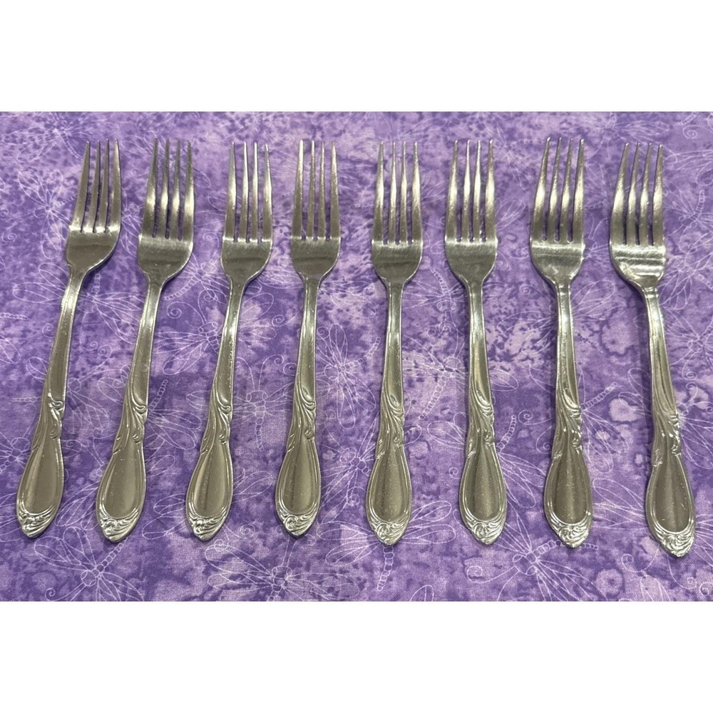 Farberware Majestic‎ Dinner Forks Fork Stainless Steel Flatware Set of 8